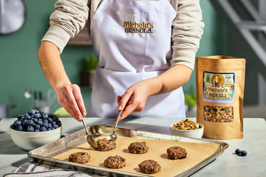 Making Blueberry Muesli Breakfast Cookies with Michele's Toasted Muesli