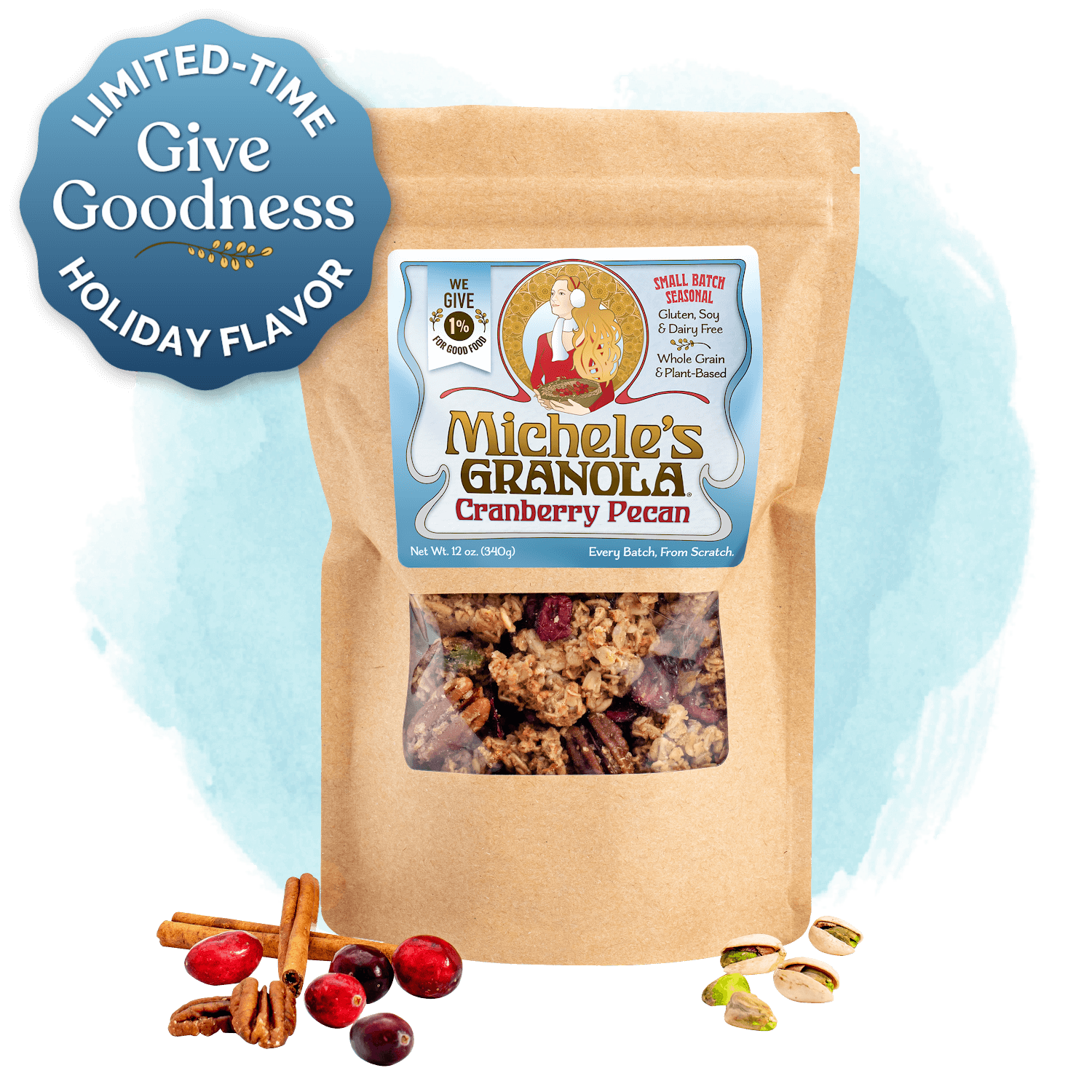 Michele's Cranberry Pecan Granola 12oz bag