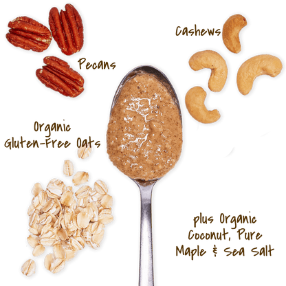 Michele's Maple Pecan Granola Butter, with organic gluten-free oats, pecans, cashews, cocout, pure maple sugar and sea salt