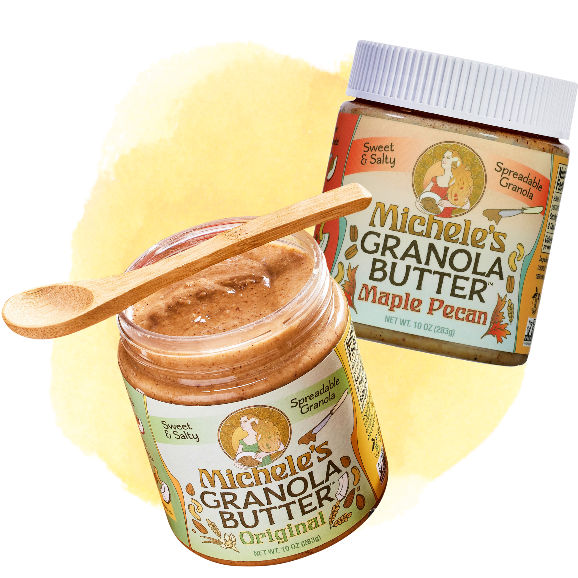 Michele's Granola Butter - Original and Maple Pecan - vegan, gluten-free spread variety pack of two