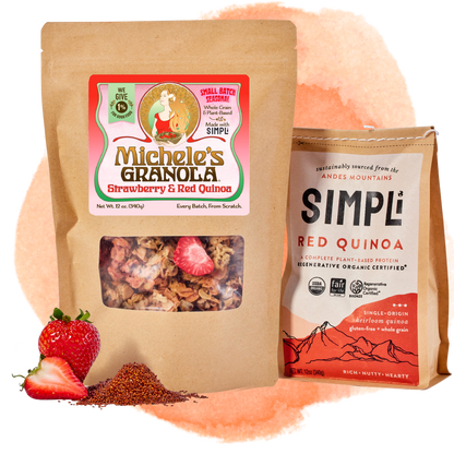 Michele's Strawberry & Red Quinoa Granola - spring seasonal, vegan, gluten-free