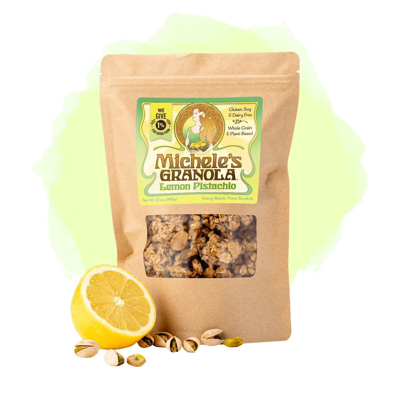 Michele's Lemon Pistachio Granola 12oz bag