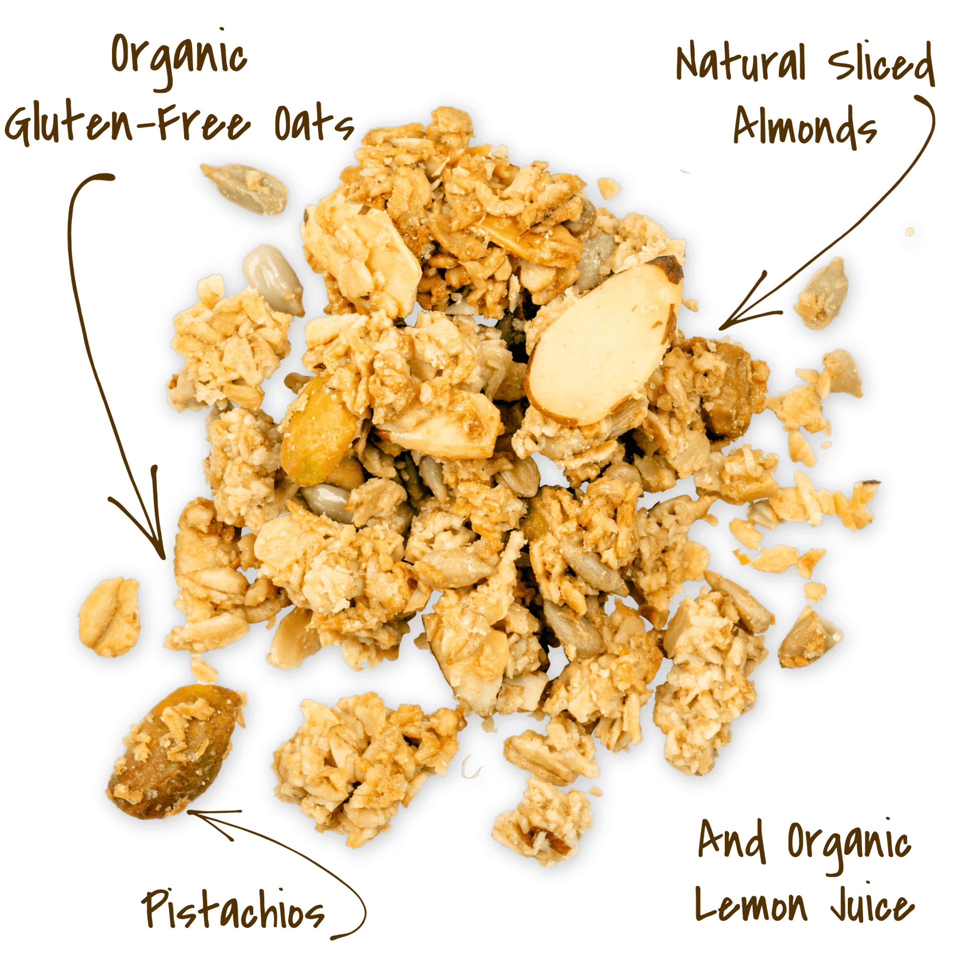 Michele's Lemon Pistachio Granola cluster