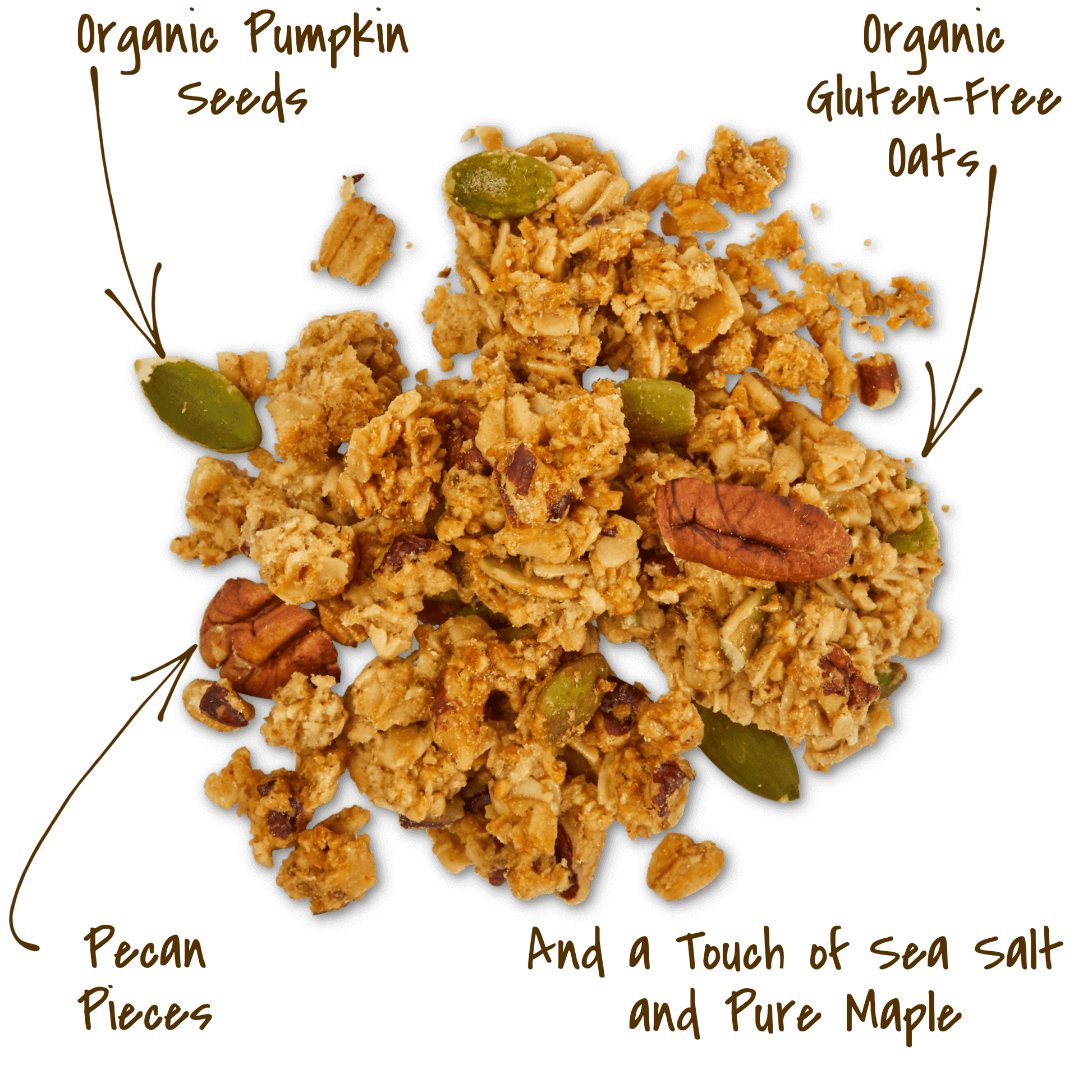 Salted Maple Pecan Granola cluster