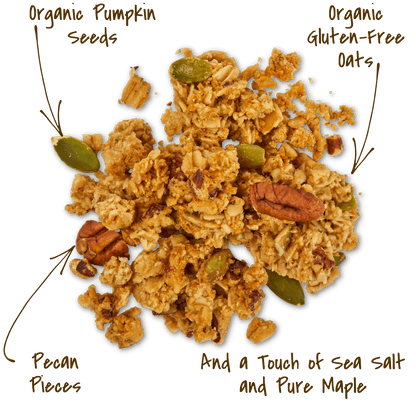 Salted Maple Pecan Granola cluster